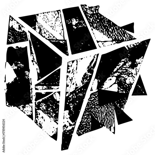 Broken glass shatters dramatically in a destructive scene