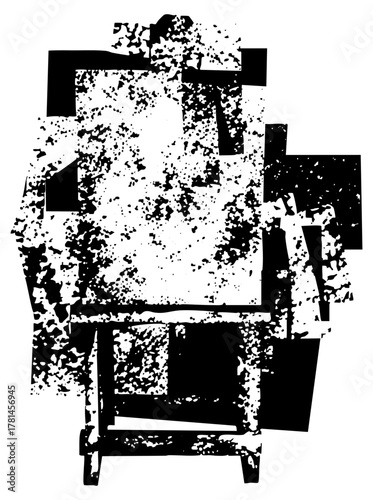 Easel artwork in a minimalist studio