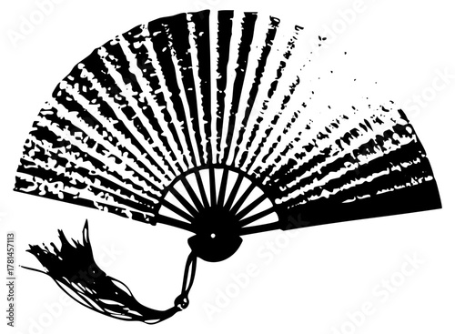 Hand Fan Opens Elegantly in Decorative Style