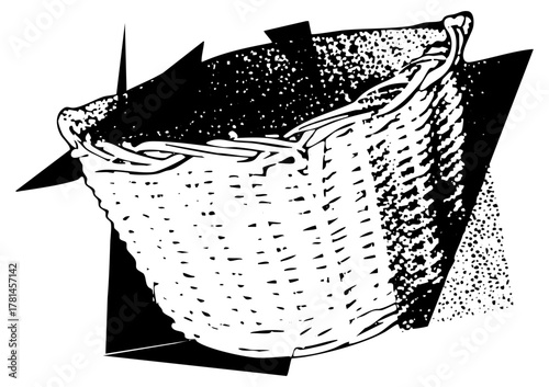 Wicker basket texture in abstract composition