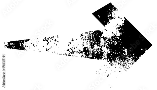 Arrow points right with distressed texture for directional signage