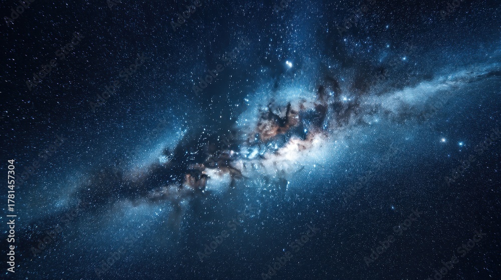 Fototapeta premium Stunning View of a Vast Galaxy with Twinkling Stars and Cosmic Dust in Deep Space Captured in Brilliant Colors and Stunning Details for Astrological Enthusiasts