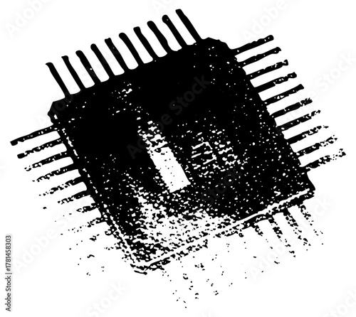 Microchip disintegrates digitally in a technological breakdown