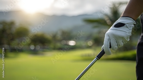 Wallpaper Mural Golfer's Hand Holding Golf Club On Golf Course Torontodigital.ca
