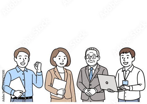 社長とIT機器を活用するビジネスチーム