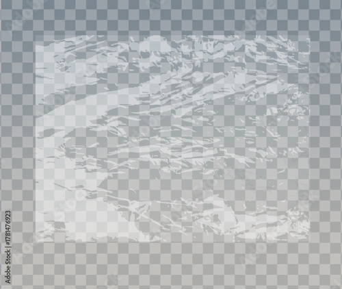 Transparent Wrinkled Cellophane Plastic Vector Texture