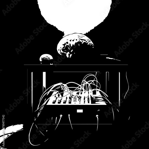 Astronaut in Space with Earth and Moon Background.