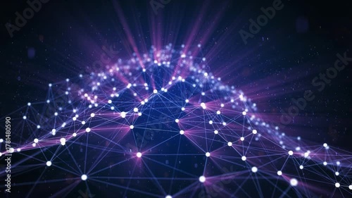 Abstract waving digital network connection background video
