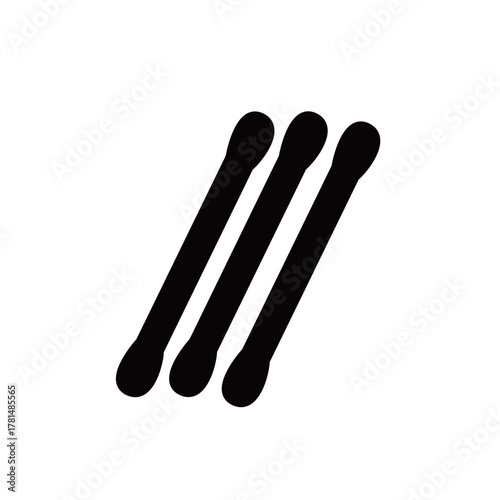 綿棒のシルエット