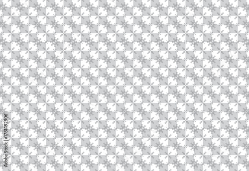 silver and white checkered pattern with typical Christmas ice flower accents, suitable for Christmas-themed background designs, gift wrapping paper, tablecloth patterns, carpets, mug designs