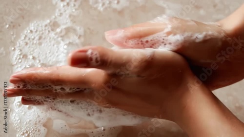 Wallpaper Mural Medium shot of gentle hand washing with eco detergent highlighting skinfriendly and chemicalfree household cleaning Torontodigital.ca