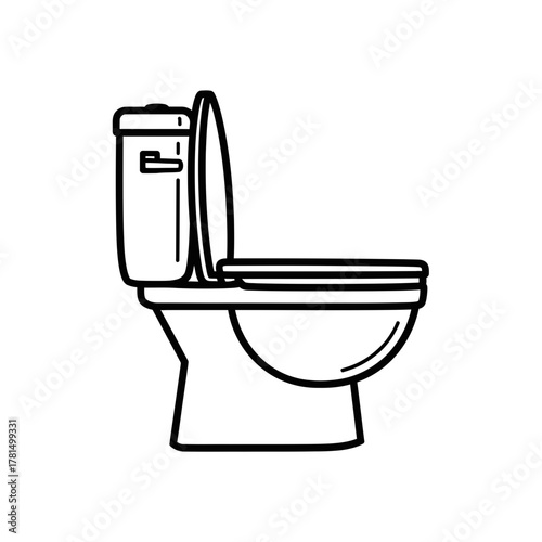 Toilet Bowl Outline Icon for Bathroom, Restroom and Sanitary Plumbing