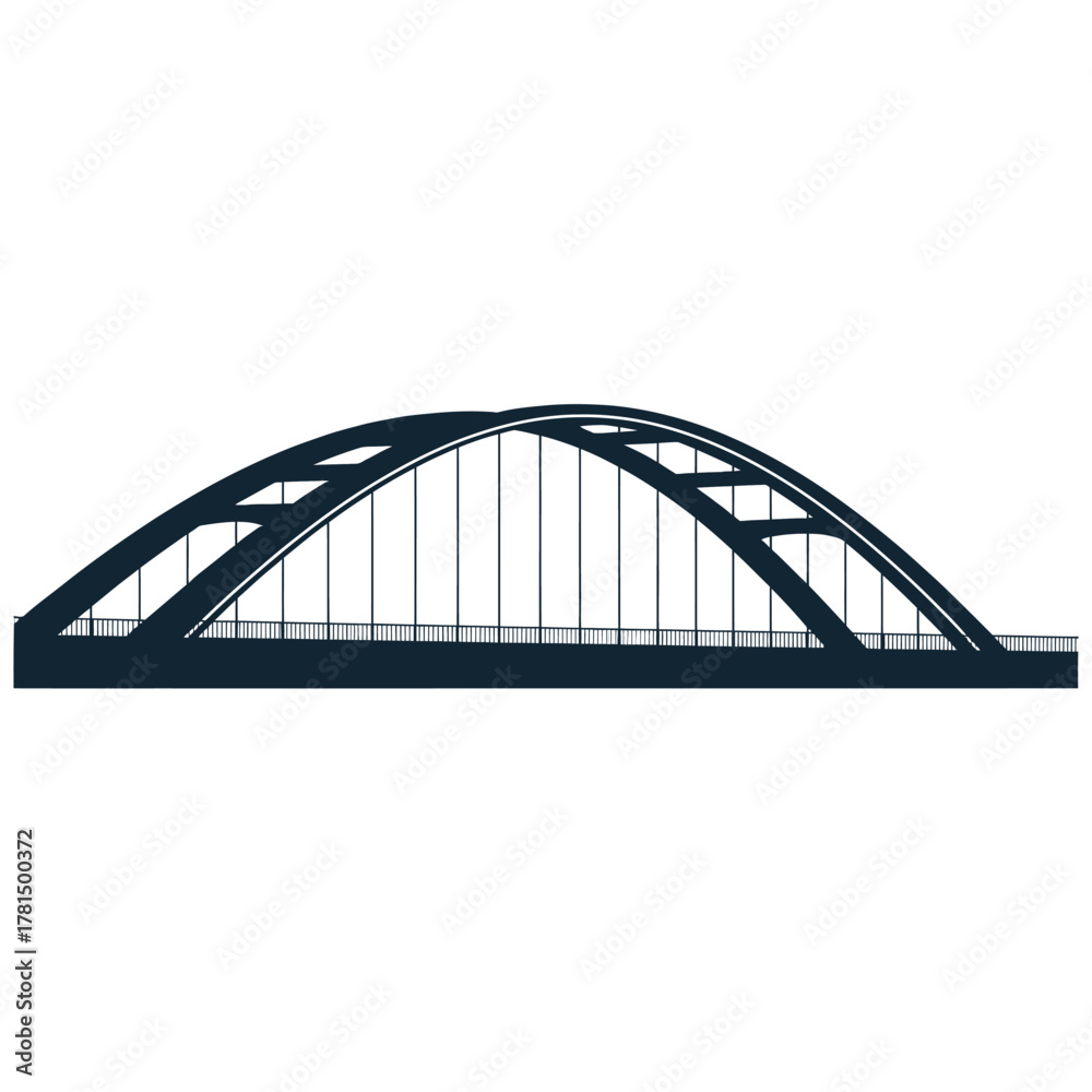 Fototapeta premium Modern Flat Arch Bridge Construction Vector Illustration