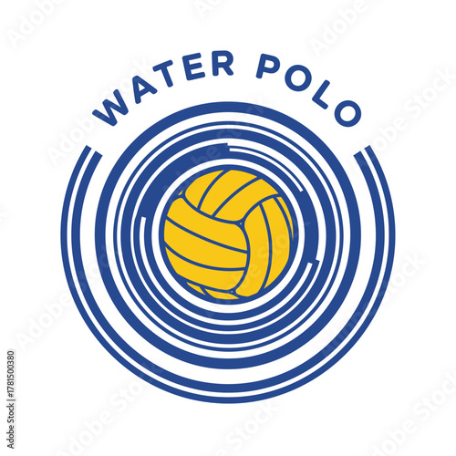 Dynamic Water Polo Sports Team Emblem Logo