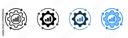 Benchmarking Process icon multiple style 