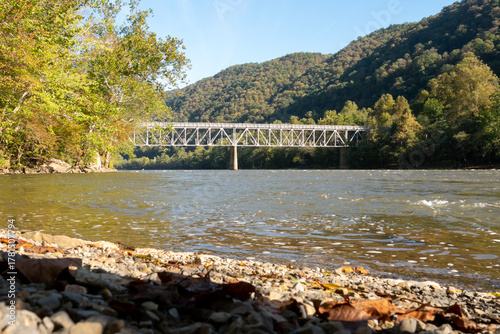steel bridge infrastructure of American highways and byways scenic through nature and over rivers connecting rural states and towns