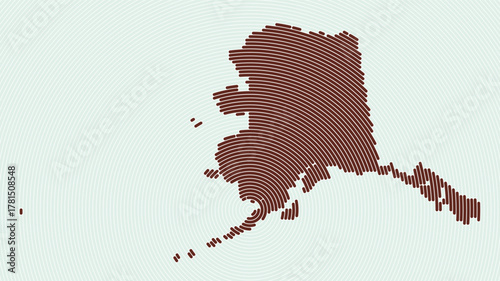 Alaska shape rings. State map formed by stacked circles. Alaska boundary shape design. Classy vector illustration.