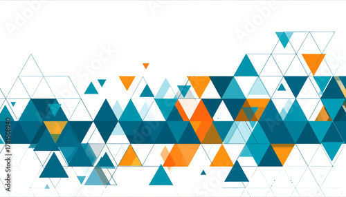Abstract Geometric Pattern with Triangles and Lines.