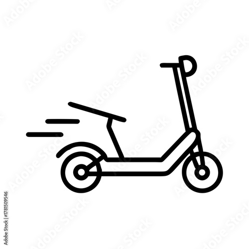 Electric scooter in motion with streamlined vector illustration