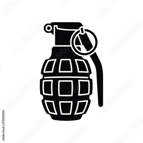 Black grenade icon weapon explosive