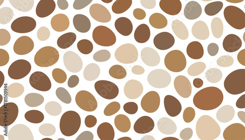 Seamless Pattern of Smooth Pebbles in Earthy Tones.