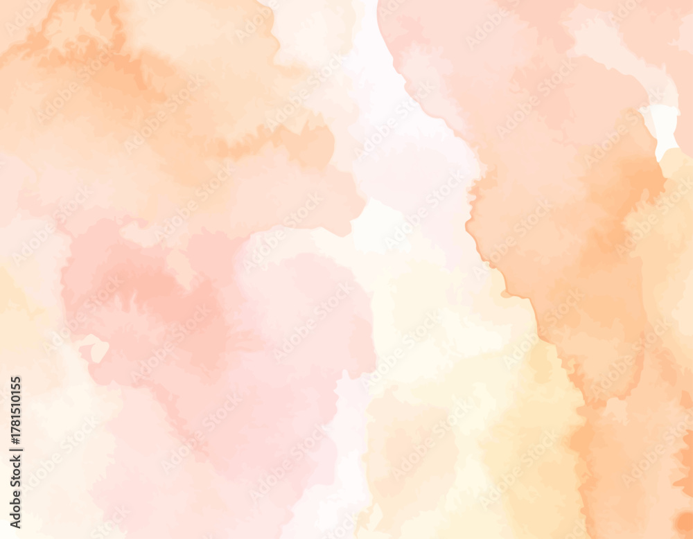Obraz premium Soft Watercolor Wash Background in Pastel Peach and Pink Tones.