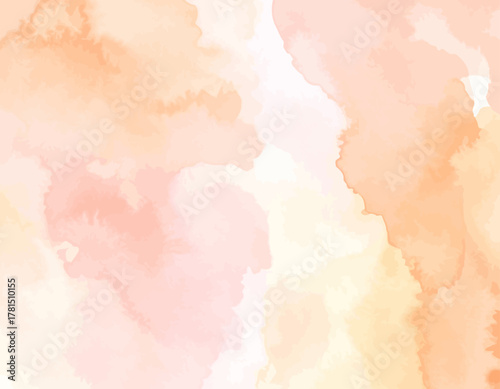 Soft Watercolor Wash Background in Pastel Peach and Pink Tones.