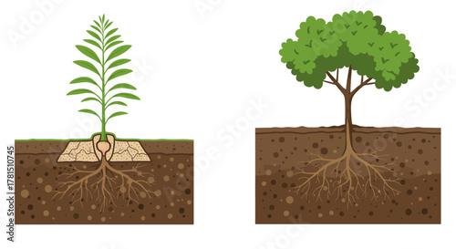 The difference between planting a new tree and growing an old tree with root systems