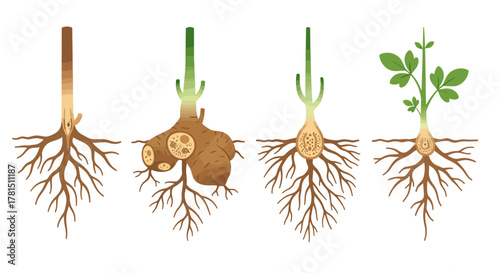 Root System Illustration Exploring Plant Root Morphology and Development