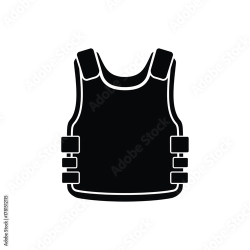 Black vest outline garment clothing