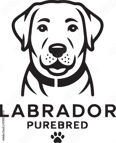 labrador labrador head monogram logo for purebred breeder and pet services