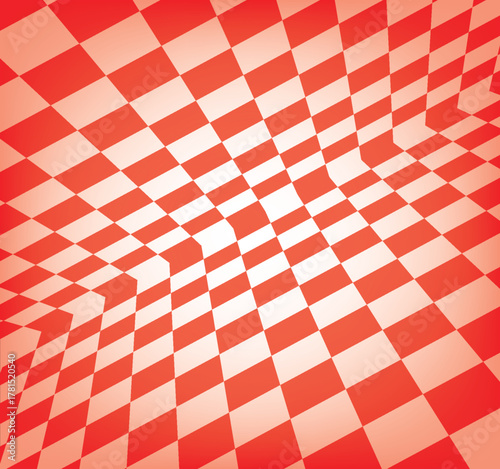 Checkered harlequin diamond seamless background pattern vector in red and white. eps 10 illustration.