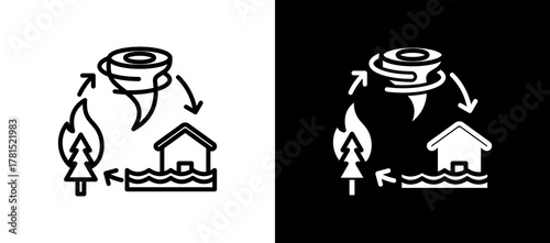 Natural Disaster  multistyle icon
