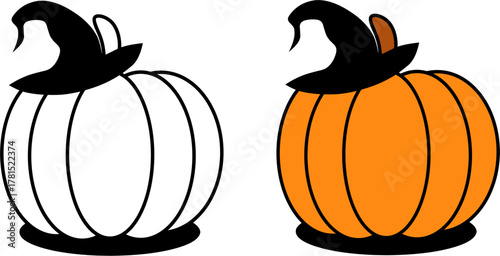Illustration of a carved pumpkin with a spooky bat-shaped face, perfect for Halloween designs, party decor, stickers, or seasonal graphics.