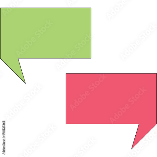 Free Download Two Speech Bubbles One Light Green and One Pink with Black Outline on a Transparent Background Representing Conversation and Communication - GFXLoad