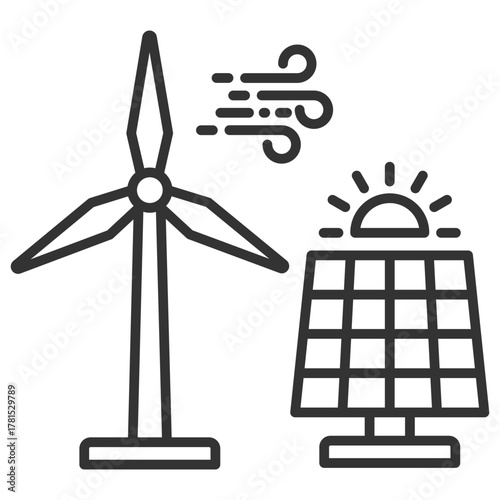 Renewable Energy Outline Icon