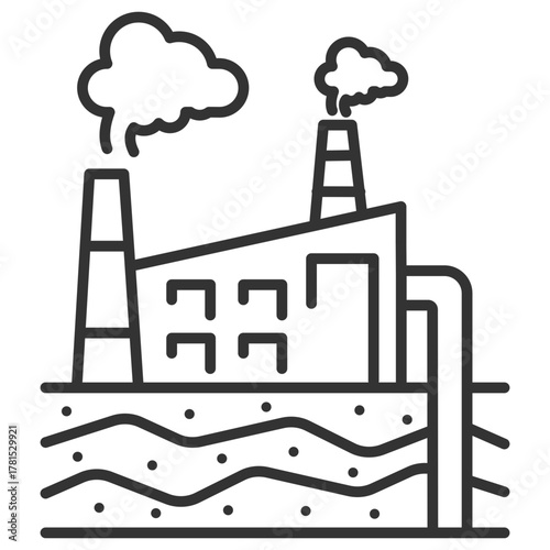 Geothermal Energy Outline Icon