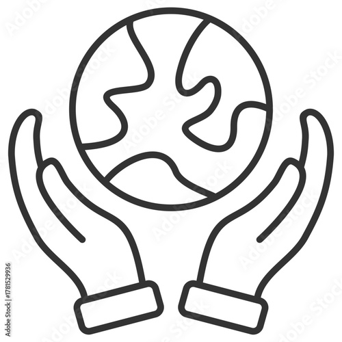 Save The Planet Outline Icon