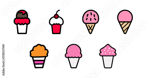 cute dessert pack kawaii sweet treat icons