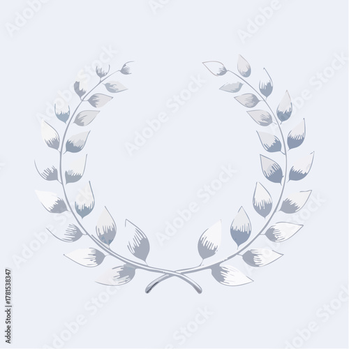 表彰とランキングの銀の月桂樹のフレームのベクターイラスト
