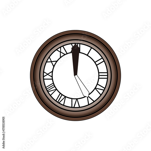 Classic Clock Series – 5 o’clock ｜ クラシック時計シリーズ – 5時の時計イラスト