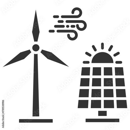 Renewable Energy Glyph Icon