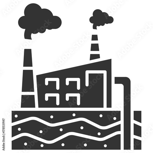 Geothermal Energy Glyph Icon