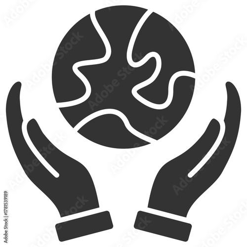 Save The Planet Glyph Icon