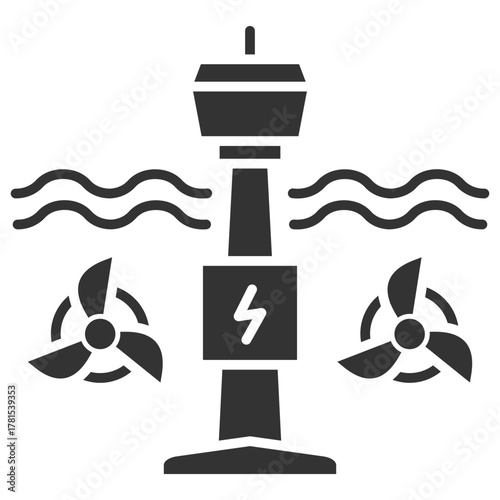 Tidal Power Glyph Icon