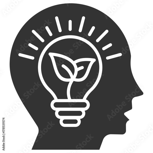 Think Green Glyph Icon