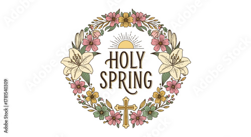Holy Spring Wreath: A Beautiful Floral Design with Religious Symbolism