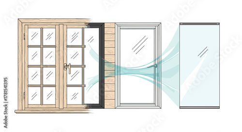 Explore window and door styles for your home renovation project with natural light and ventilation, showcasing various designs for a modern aesthetic