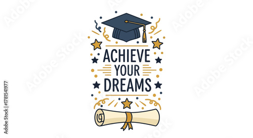 motivational graduation illustration inspiring academic success achievement