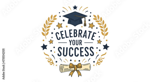 Graduation Achievement Emblem: Celebrating Academic Milestones and Success